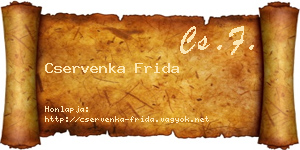 Cservenka Frida névjegykártya
